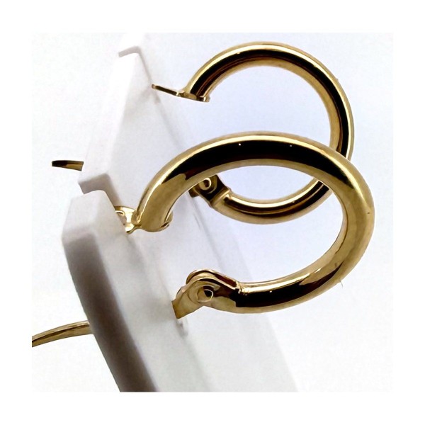 Pendientes aros lisos de oro 18k
